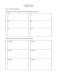 Latih Tubi Matematik T1 Faktor Dan Gandaan Pdf
