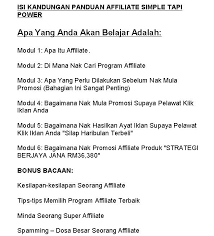 0%(1)0% found this document useful (1 vote). Panduan Affiliate Simple Tapi Power Rahsia Buat Duit Dengan Affiliate Jom Urus Duit