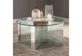 Modrest snyder modern square glass coffee table. Acme Furniture Nysa Round Glam Coffee Table With Mirrored Base Rooms For Less Cocktail Coffee Tables