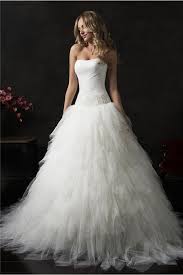 Ball Gown Strapless Drop Waist Corset Tulle Ruffle Layered Wedding Dress Layered Wedding Dresses Drop Waist Wedding Dress Ball Gown Wedding Dress