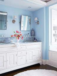 Are you after bathroom tile ideas? Using Color Throughout A House Light Blue Bathroom Blue Bathroom Walls Blue Bathroom Vanity
