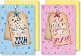 Bol Com 10x Dubbele Wenskaart Met Envelop Geboorte Zoon Dochter 11 5 X 17 Cm