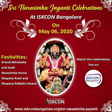 This year narasimha jayanti falls on may 17. Iskcon Bangalore A Twitteren Iskcon Bangalore Is Celebrating Sri Narasimha Jayanti On Wednesday May 6 2020 With A Special Abhisheka And Homa For Lord Narasimha To Participate In The Festival Onilne Visit