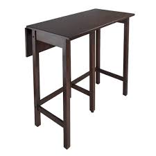 Winsome Wood Lynnwood Wood 35 43 In Drop Leaf Pub Table Jet Com Counter Height Pub Table Drop Leaf Dining Table Rectangular Pub Table