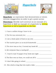 This fast and fun lesson will help you enhance your writing with these elements of figurative language.see episode two here. Hyperbole Worksheet