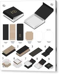 Download Rigid Magnet Box Template 3d Mockup With Dieline Acrylic Print By Siiixth Packaging Template Design Packaging Template Box Packaging Templates