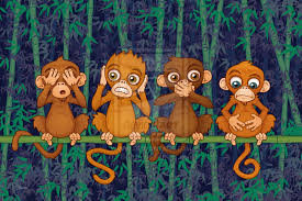 See No Evil Hear No Evil Speak No Evil Emoji Monkeys See No Hear No Speak No Eat No Evil By Fizzgig On Deviantart Monkey Art Three Wise Monkeys Monkey Drawing