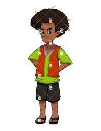 Young Black Man With Afro Hair Cartoon Vector Clipart Friendlystock Afro Hairstyles Afro Men African American Afro