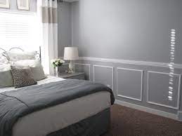 Some ceilings are 10 or 12 feet.in this case, the room could easily accommodate a chair rail that is as high as 48 inches. Beautiful Master Bedroom Makeover Chair Rail Moulding Bedroom Makeover