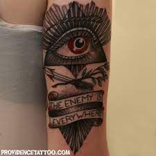 Eye Of Providence Done By Dennis M Del Prete Enemy Tattoo Pyramid Illuminati Eye Tattoo Illuminati Tattoo Tattoos