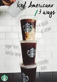 One made with blonde espresso and one with their signature, dark roasted espresso. The Iced Americano Is A Simple Classic Made With Espresso Water And Ice This Makes It The Perfect Drin Sugar Free Vanilla Syrup Espresso Flavor Iced Americano