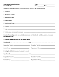 Read the following experiments and fill in the blanks that follow. Experimental Design Worksheet Fill Online Printable Fillable Blank Pdffiller