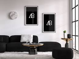 Free for commercial use no attribution required high quality images. Living Room With Poster Frames Mockup Mockup World
