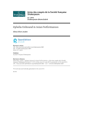 Discover more posts about ophelia song. Pdf Ophelia Unbound In Asian Performances Actes Des Congres De La Societe Francaise Shakespeare 37 2019 1 12