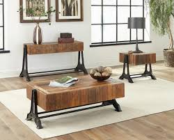 An industrial design that combines natural wood and metal, this contemporary style living room centre piece is supported by a. Reclaimed Wood Industrial Coffee Table By Coaster 753408