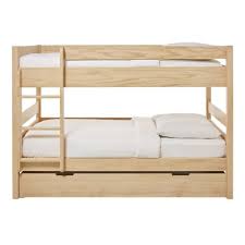 Letto a castello di solido legno di pino color bianco. Letti A Castello Regolabili 90x190 Cm In Legno Di Pino Mika Maisons Du Monde