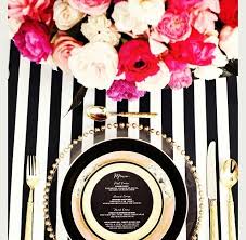 Birthday Black And White Table Setting 