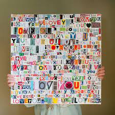 I Love You Collage Magazine Collage Mod Podge Canvas Magazine Letters
