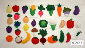 Felt Fruits And Vegetables Set 34 Pieces Felt Vegetables Etsy Felt Fruit Fruits And Vegetables Vegetables