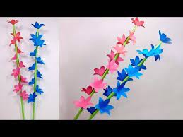 Diy Stick Paper Flowers For Room Decoration Jarine S Crafty Creation Youtube Easy Paper Flowers Paper Flowers Craft Paper Flowers