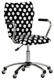 Black And White Striped Desk Chair Black And White Polka Dot Office Chair Brings Whimsy To Work Black Office Furniture Comfy Chairs White Dining Room Chairs