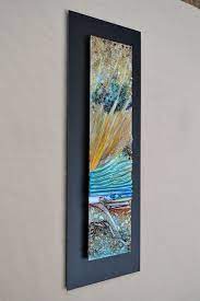Fused Glass Wall Hanging Art Mounted On Steel In Time Enamel Painting With Relief Surface Made To Order Fused Glass Art Fused Glass Hanging Art