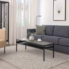 nyboda salontafel met keerbaar tafelblad donkergrijs betonpatroon zwart 120x40x40 cm ikea koffietafel salontafel tafelblad