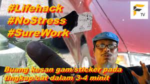 Cara hilangkan getah sticker pasda cemin kereta. Oldskool Magic Tips Buang Gam Atau Sticker Pada Tingkap Atau Cat Kereta Kurang Dari 5 Minit Youtube