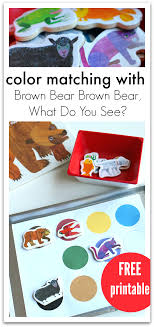 The other pages can be printed on this brown bear brown bear printable activities pack includes a variety of math and literacy activates as well as lots of fun color identification and. Color Matching Activity For Brown Bear Brown Bear What Do You See Free Printable No Time For Flash Cards