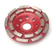 Sintered pressed concrete grinding cup wheel with double row ...