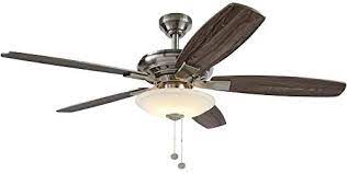 The light buttons control the fan and the fan buttons control the light so back to calling customer service yet again! Hampton Bay Menage 52 In Integrated Led Indoor Low Profile Brushed Nickel Ceiling Fan With Light Kit Amazon Com