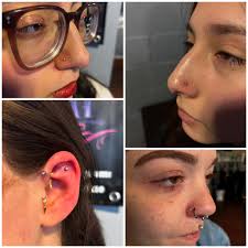 fresh triple flat piercings🥰🥰🥰