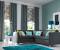 Contemporary Grey And Turquoise Living Room
