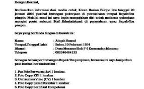 Contoh surat lamaran kerja karyawan perusahaan. Contoh Lamaran Kerja Laundry Cute766