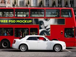 Free London Bus Psd Mockup Free Mockup Branding Mockups Psd Mockup Psd Branding Mockups