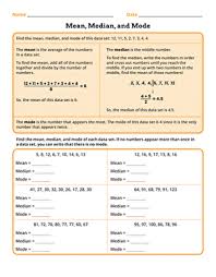 To find the median of the group of numbers: Mean Median And Mode Worksheet Education Com