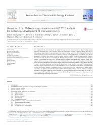 Malaysia has many renewable energy sources that can be developed such as solar, wind, biomass, hydro, geothermal and tidal wave. Pdf Overview Of The Malawi Energy Situation And A Pestle Analysis For Sustainable Development Of Renewable Energy Richard Blanchard And Kondwani Gondwe Academia Edu