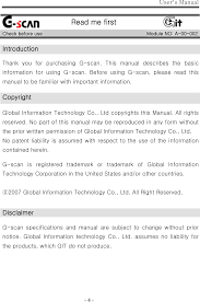 GIT G1PZFMN001 Scan Tool User Manual G scan AM ENG