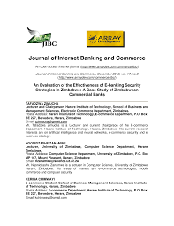Pdf An Evaluation Of The Effectiveness Of E Banking Security Strategies In Zimbabwe A Case Study Of Zimbabwean Commercial Banks