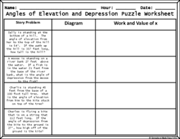 The angle of elevation of the. Angle Of Elevation And Depression Worksheet With Answers Nidecmege