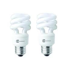 Ecosmart 40 Watt Equivalent E26 Spiral Cfl Light Bulb Daylight 2 Pack Esbm809250k The Home Depot Light Bulb Energy Saving Light Bulbs Dimmable Led Lights