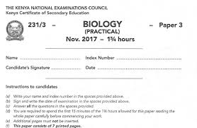 Kcse 2020 timetable is out. Kcse Biology Paper 3 2017 Exam Questions With Answers Knec Past Paper Muthurwa Com