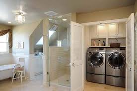 The bathroom combines grey and white for making the area vivid and casual. 60 Amazingly Inspiring Small Laundry Room Design Ideas