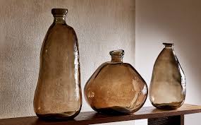Image Of The Product Grey Raw Shaped 100 Recycled Glass Bottle Glass Bottles Vases Decor Brown Glass Bottles