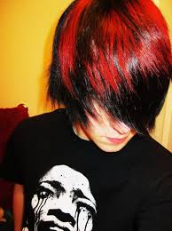 Black And Red Hair Styles Men John The Rhythm Of Us Abby S Twin Cute Emo Guys Boys Colored Hair Emo Scene Hair