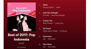 Beberapa lagu tersebut kemudian menjadi lumayan populer di telinga para pendengarnya, bisa karena memang musiknya yang bagus, liriknya yang bermakna. Ini 30 Lagu Pop Terbaik Indonesia Sepanjang 2017 Versi Spotify