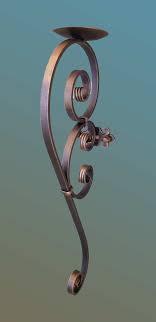 Candle holders are placed irregularly on a piece. Large Rustic Candle Sconce Perfect Wrought Iron Wall Hanging Pillar Candle Holder Interior Exterior Use Shoreline Ornamental Iron