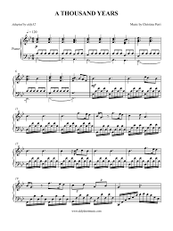 Which is the easiest way to learn piano? Thousand Years Sheet Music