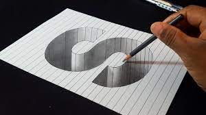 Today i'll show you how to draw cool 3d letters that are turned at a sharp angle (45 degrees towards the viewer) and stacked. How To Draw Realistic Letter S Hole Shape Easy Pencil Drawings Youtube