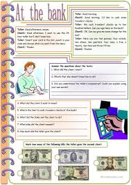 At The Bank Vocabulary Comprehension And Grammar American Money Bank Can 6 Tasks 2 Pages Editable W Money Worksheets Vocabulary Money Lessons